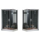 EAGO Dampfdusche DZ961-1F8 schwarz 150x90