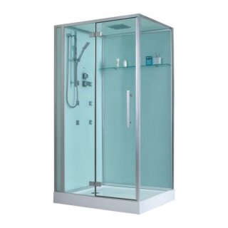 EAGO Dusche D990 mit Duschtasse weiß 120x90 links