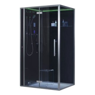 EAGO Dampfdusche DZ990F12 schwarz 120x90 links