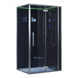 EAGO Dampfdusche DZ990F12 schwarz 120x90 rechts