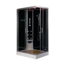 EAGO Dampfdusche DZ955F8 schwarz 120x90 links