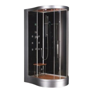 EAGO Dampfdusche DZ966F8 schwarz 120x90 links