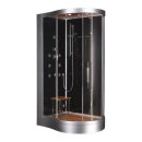 EAGO Dampfdusche DZ966F8 schwarz 120x90 links