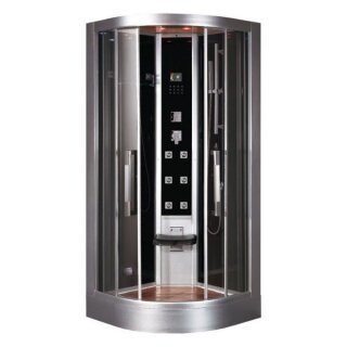 EAGO Dampfdusche DZ963F8 schwarz 100x100