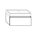 RepaBad Badmöbel BASE 45/90 mit 1 Auszug, 900 x 450...
