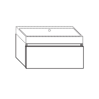 RepaBad Badmöbel BASE 45/70 mit 1 Auszug, 700 x 450 x 350 mm (Waschbecken nicht inklusive)
