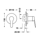 Tres Base-Tres, Unterputz-Einhandmischer (1-Weg), chrom
