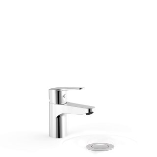 Tres Base-Tres, Einhebel Waschtischmischer mit Tres-Duo und Click-Clack Ventil, chrom