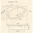 Eckwanne Usedom R 150x100x38,5cm