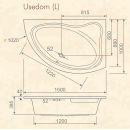 Eckwanne Usedom L 150x100x38,5cm