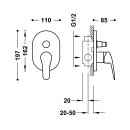 Tres Base-Tres Plus, Unterputz-Einhandmischer (2-Wege),...