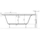 Sia asymmetrische Wanne 175x135x70cm links