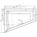 Sia asymmetrische Wanne 175x135x70cm rechts
