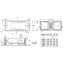 Novellini Rechteck - Badewanne Calypso (70cm;150cm)
