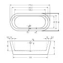 Freistehende Badewanne Livorno oval 180x80cm