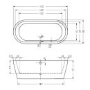 Freistehende Badewanne Livorno oval 170x80cm