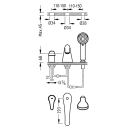 Tres Eco-Tres, Wannenrandbatterie 3 Loch, chrom