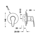 Tres Eco-Tres, Unterputz-Einhandmischer (1-Weg), chrom