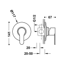 Tres BM-Tres, Unterputz Einhandmischer (1-Weg), chrom