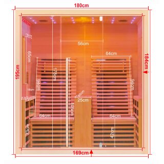 Infrarotkabine CARBON 2 für 2 Personen
