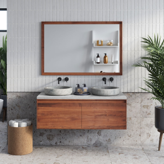 Forzalaqua Badmöbel-Set Plateau Carrara poliert, Verona Carrara, Reno 2.0