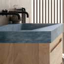 Forzalaqua Badmöbel-Set Helsinki Bluestone scharriert, Gela 2.0, Rauch + Spiegel