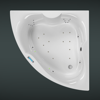 LARGO - Whirlpool Badewanne mit Power Kombisystem