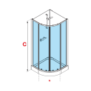 BADSANITAER Simplex Round - Komplettdusche (90x90 cm)