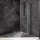HSK Exklusiv 2.0 Walk In Drehfalttür pendelbar an Nebenteil 100 cm Gunmetal gebürstet Links