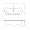 RIHO Badewanne Desire B2W - Wandmontage (180x84x60cm)