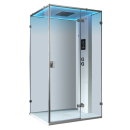 EAGO AWT LD107F15 Dampfdusche 120x90cm mit 3 kW Dampfgenerator Weiß glänzend Links