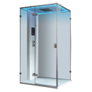 EAGO AWT LD107F15 Dampfdusche 120x90cm mit 3 kW Dampfgenerator Weiß glänzend Links