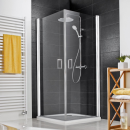HSK Favorit Nova Eckeinstieg pendelbar, 2-teilig 90x75 cm Silber Matt (Alu)
