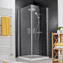 HSK Favorit Nova Eckeinstieg pendelbar, 2-teilig 90x75 cm Silber Matt (Alu)