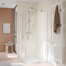 HSK Favorit Nova Eckeinstieg pendelbar, 4-teilig 80x80 cm Silber Matt (Alu)