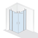HSK Favorit Nova Eckeinstieg pendelbar, 4-teilig 80x80 cm Silber Matt (Alu)