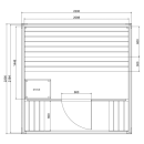 NORA L Außensauna für 4-5 Personen 220x220x220 cm