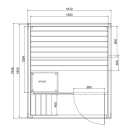 NORA M Außensauna für 2-3 Personen 161,2x183,6x220 cm