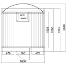NYBORG M Außensauna für 4 Personen 194,2x204,9x194,9 cm
