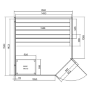 FALUN XL Sauna für 2-3 Personen 150x150x200 cm