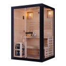 PANORAMA BLACK Sauna für 2 Personen 130x120x200 cm
