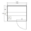PANORAMA BLACK Sauna für 2 Personen 130x120x200 cm