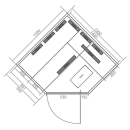 DELUXE Infrarotkabine für 3-4 Personen 150x150x200 cm
