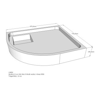 Schröder Duschwannenträger für Sito R 90x80 rechts