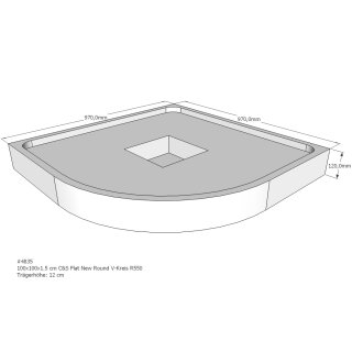 Schröder Duschwannenträger für Flat New Round R 100x100