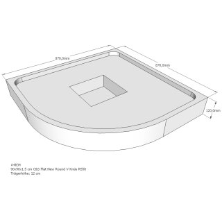 Schröder Duschwannenträger für Flat New Round R 90x90