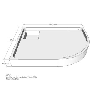 Schröder Duschwannenträger für Marola R 90x120 links