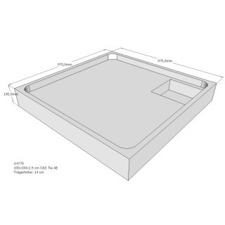 Schröder Duschwannenträger für Tia E 100x100