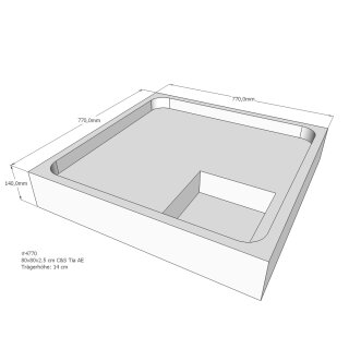 Schröder Duschwannenträger für Tia E 80x80