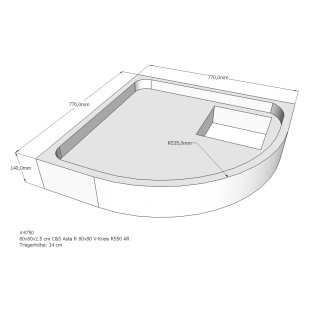 Schröder Duschwannenträger für Asta R 80x80